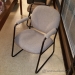 Grey Fabric Sleigh Guest Side Chair with Padded Arms